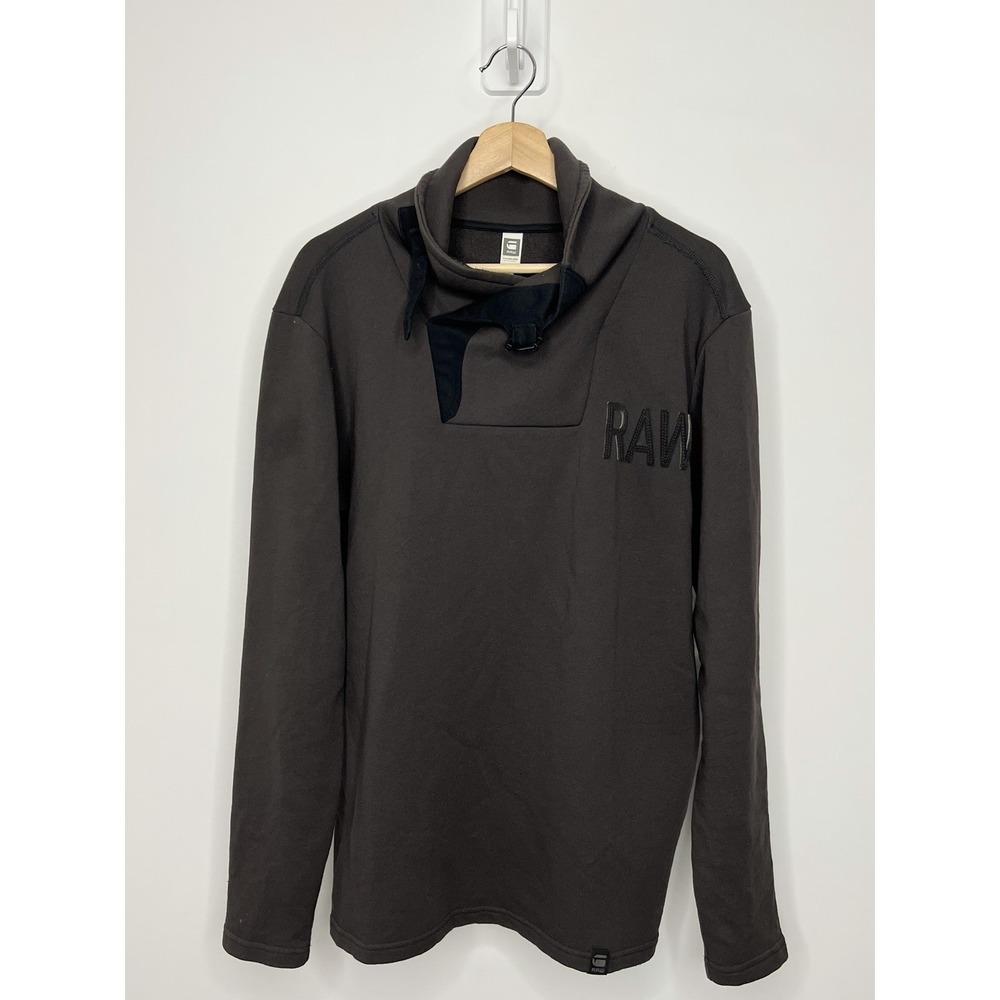 G-Star Raw Turtle Neck Sweater With Buckle Mens Large Brown Sweatshirt Casual